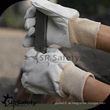 SRSAFETY Schweinehaut Leder Garten Handschuhe / Strick Handgelenk Baumwolle Garten Handschuhe